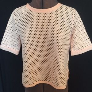 Banana Republic Peach Mesh/Eyelet Top XS